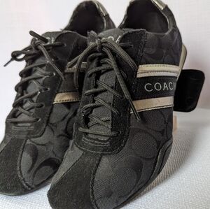 Black Canvas and‎ Suede Jayme Coach Sneakers
